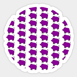 Purple Pig Pattern Sticker